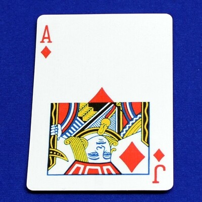Ace of Diamonds / Jack - Half &amp; Half Horizontal - Custom Printed Bicycle Gaff Playing Card