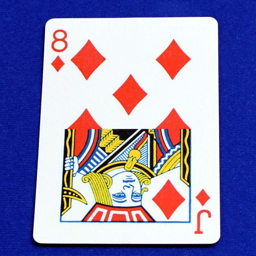 8 of Diamonds / Jack - Half &amp; Half Horizontal - Custom Printed Bicycle Gaff Playing Card