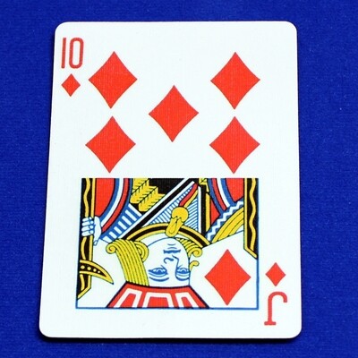 10 of Diamonds / Jack - Half &amp; Half Horizontal - Custom Printed Bicycle Gaff Playing Card