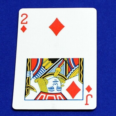 2 of Diamonds / Jack - Half &amp; Half Horizontal - Custom Printed Bicycle Gaff Playing Card