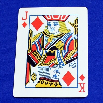 Jack of Diamonds / King - Half &amp; Half Horizontal - Custom Printed Bicycle Gaff Playing Card