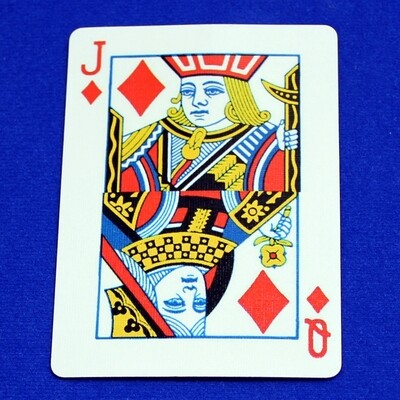Jack of Diamonds / Queen - Half &amp; Half Horizontal - Custom Printed Bicycle Gaff Playing Card