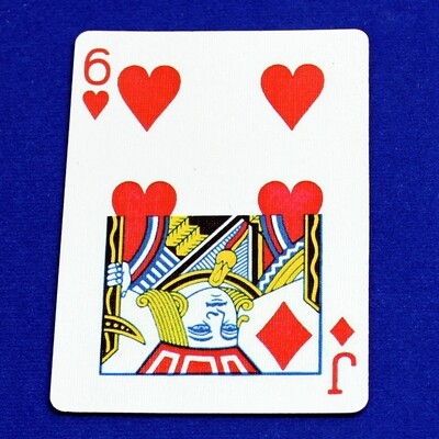 6 of Hearts / Jack of Diamonds - Half &amp; Half Horizontal - Custom Printed Bicycle Gaff Playing Card