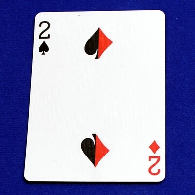 2 of Spades / 2 of Diamonds - Half n Half Vertical - Custom Printed Bicycle Gaff Playing Card