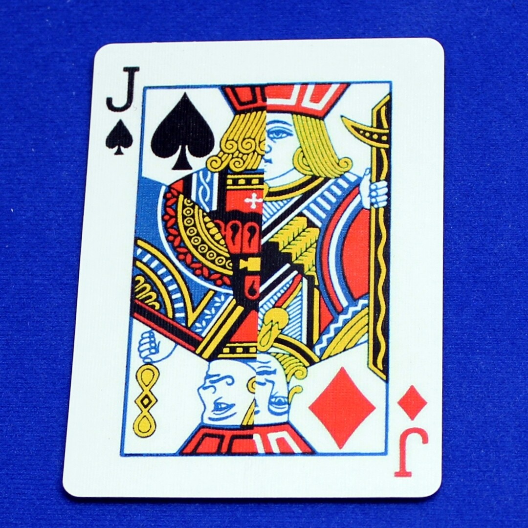 Jack of Spades / Jack of Diamonds - Half n Half Vertical - Custom Printed Bicycle Gaff Playing Card