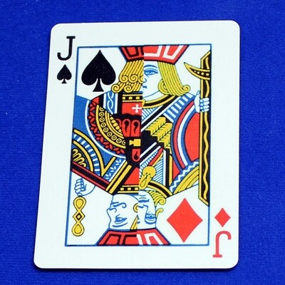 Jack of Spades / Jack of Diamonds - Half n Half Vertical - Custom Printed Bicycle Gaff Playing Card