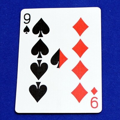 9 of Spades / 9 of Diamonds - Half n Half Vertical - Custom Printed Bicycle Gaff Playing Card