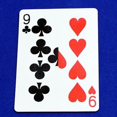 9 of Clubs / 9 of Hearts - Half n Half Vertical - Custom Printed Bicycle Gaff Playing Card