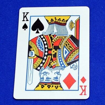 King of Spades / King of Diamonds - Half n Half Vertical - Custom Printed Bicycle Gaff Playing Card