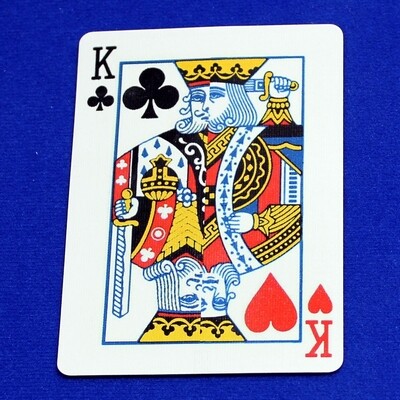 King of Clubs / King of Hearts - Half n Half Vertical - Custom Printed Bicycle Gaff Playing Card
