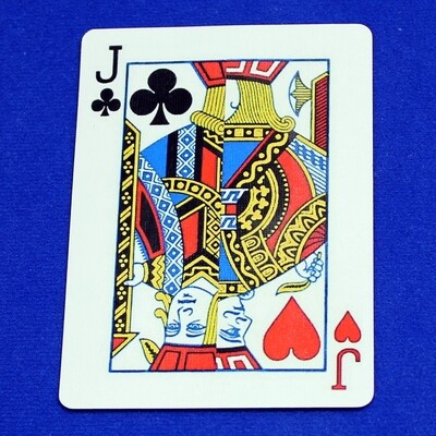 Jack of Clubs / Jack of Hearts - Half n Half Vertical - Custom Printed Bicycle Gaff Playing Card