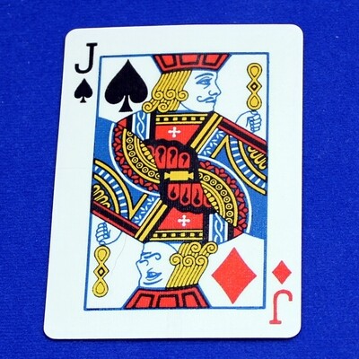 Jack of Spades / Diamonds - Mis-Indexed - Bicycle, Custom Printed Gaff Playing Card