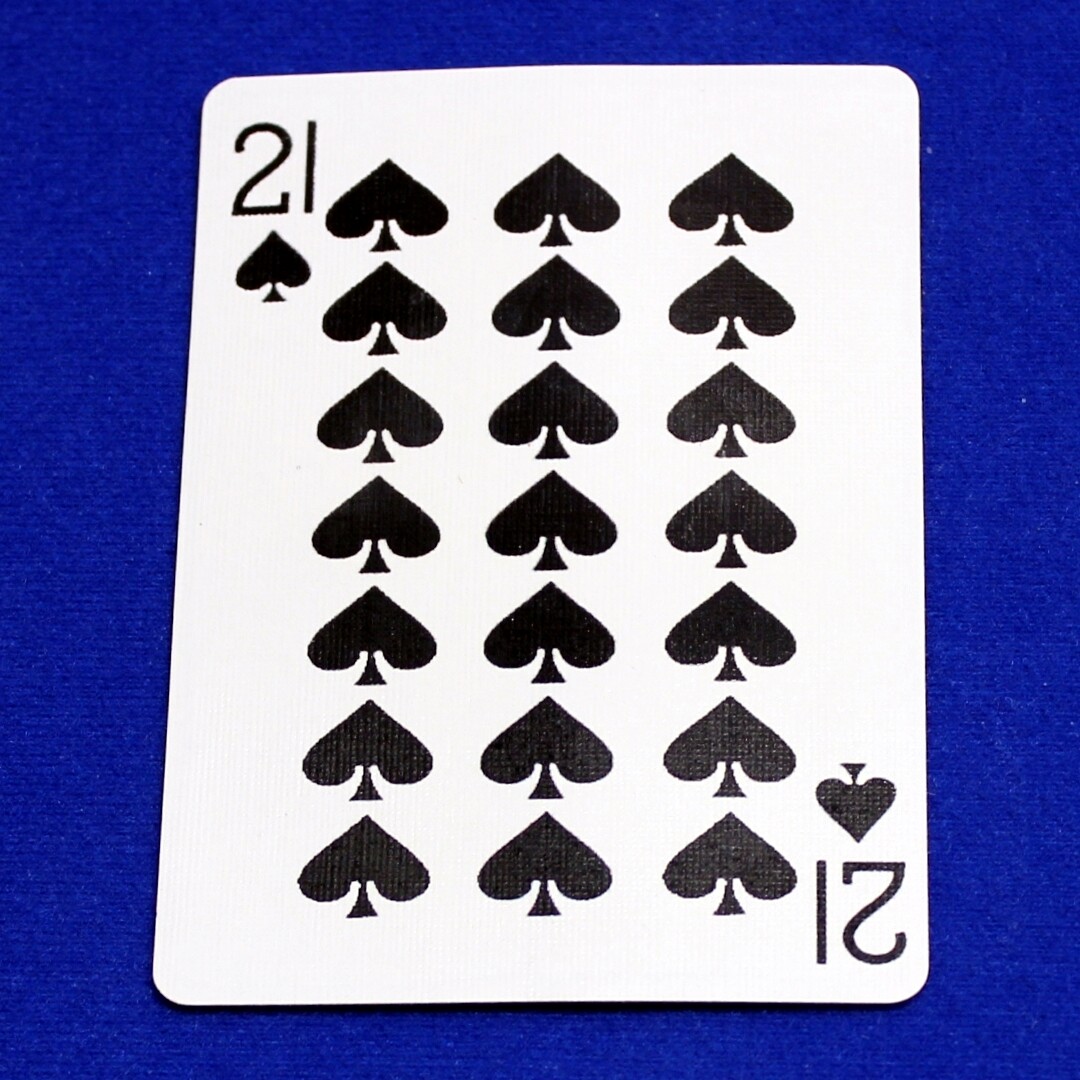 21 of Spades - Custom Made Printed Bicycle Gaff Playing Card