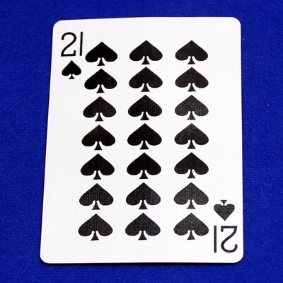 21 of Spades - Custom Made Printed Bicycle Gaff Playing Card