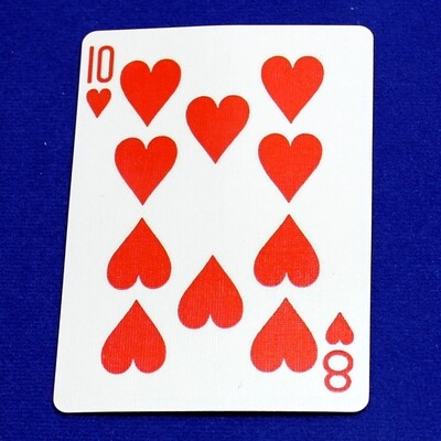 10 of Hearts / 8 of Hearts - Mis-Indexed - Custom Printed Bicycle Gaff Playing Card