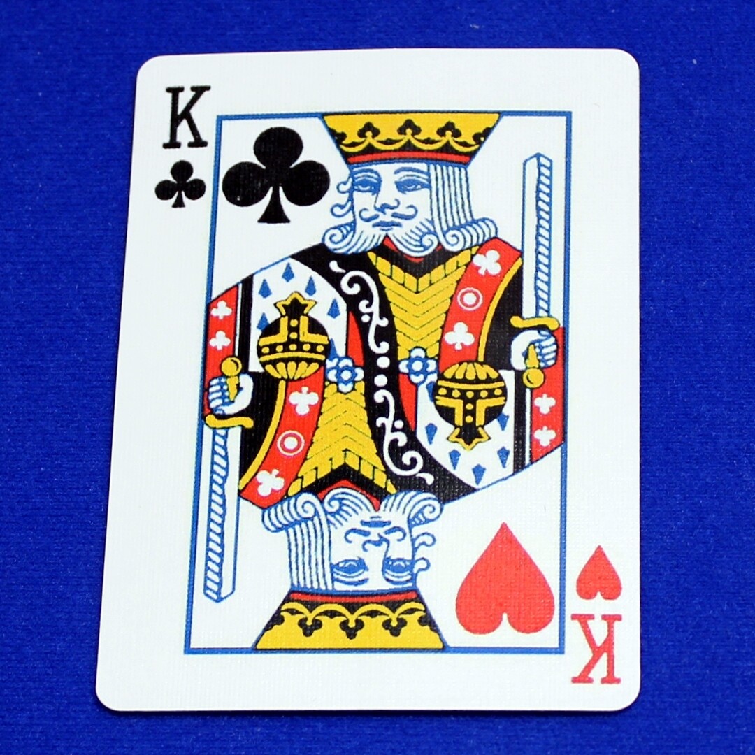 King of Clubs / Hearts - Mis-Indexed - Bicycle, Custom Printed Gaff Playing Card