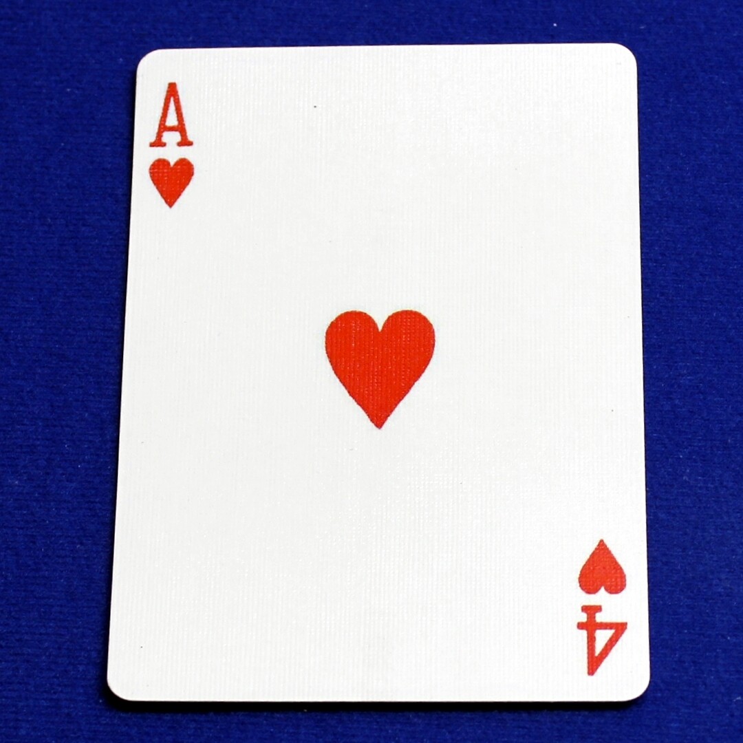 Ace of Hearts / 4 of Hearts - Mis-Indexed - Custom Printed Bicycle Gaff Playing Card