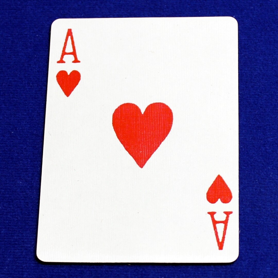 Ace of Hearts - Large Print - Custom Printed Bicycle Gaff Playing Card
