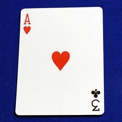 Ace of Hearts / 3 of Clubs - Mis-Indexed - Custom Printed Bicycle Gaff Playing Card