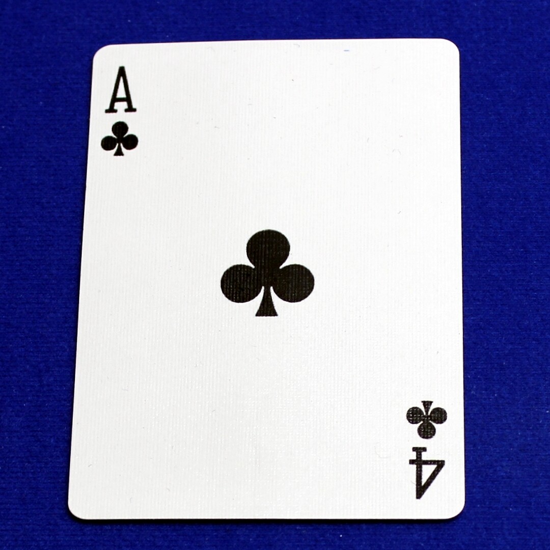 Ace of Clubs / 4 of Clubs - Mis-Indexed - Custom Printed Bicycle Gaff Playing Card