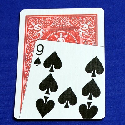 9 of Spades - Overlapping Red Back - Custom Printed Bicycle Gaff Playing Card