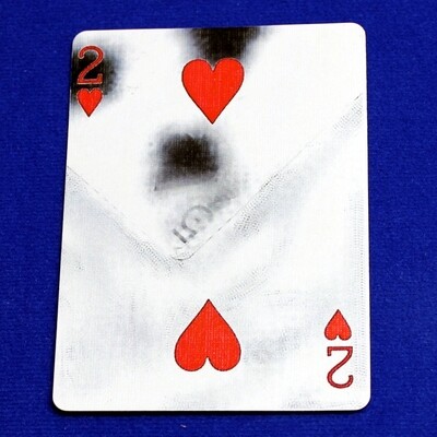 2 of Hearts - Overlapped Smoked 5 of Clubs  - Custom Printed Bicycle Gaff Playing Card