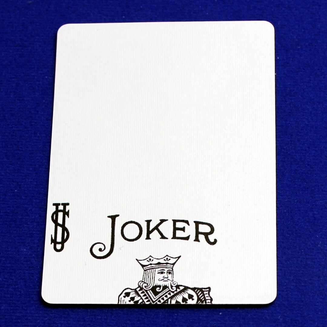 Black White Joker - 1/3 - Custom Printed Bicycle Gaff Playing Card