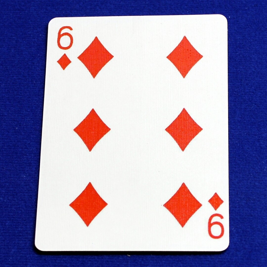 6 of Diamonds / 9 of Diamonds - Mis-Indexed - Custom Printed Bicycle Gaff Playing Card
