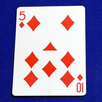 5 of Diamonds / 10 of Diamonds - Half &amp; Half Horizontal - Bicycle, Custom Printed Gaff Playing Card