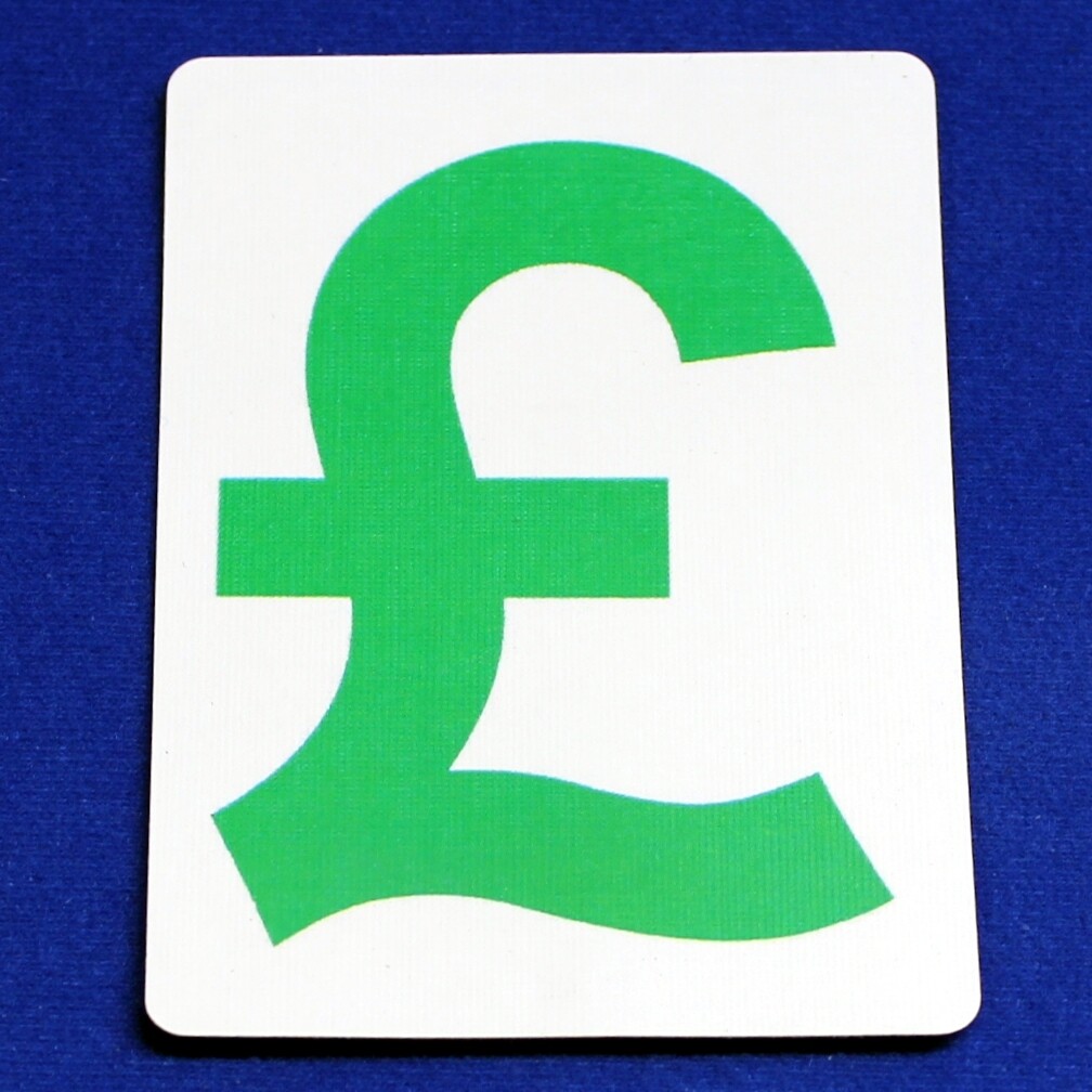 British Pound Sign - Bicycle, Custom Printed Gaff Playing Card