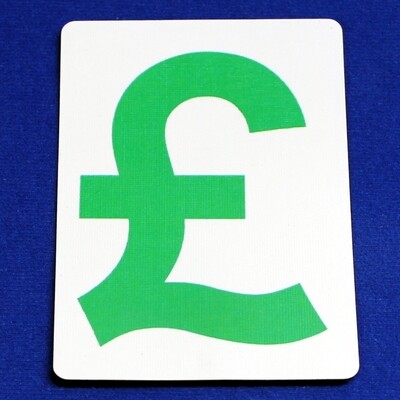 British Pound Sign - Bicycle, Custom Printed Gaff Playing Card