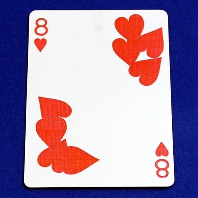 8 of Hearts - Moved Pip - Custom Printed Bicycle Gaff Playing Card