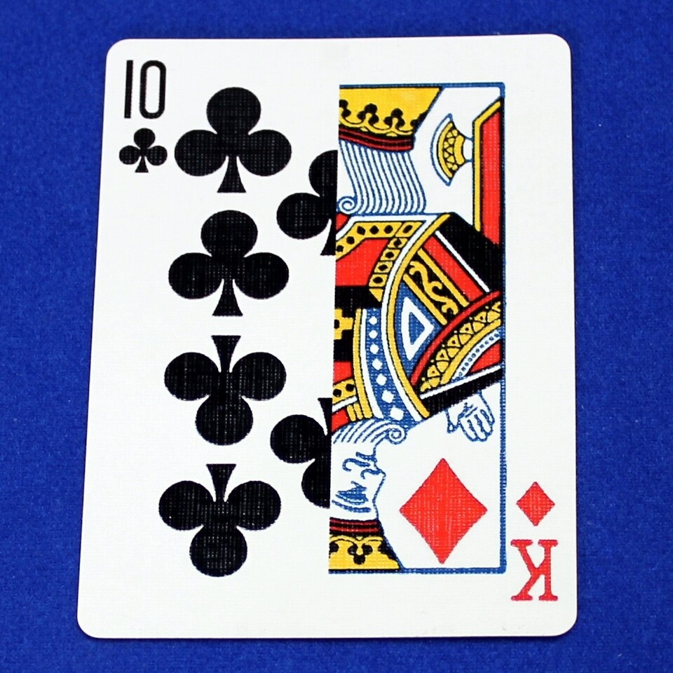 10 of Clubs | King of Diamonds - Half n Half Vertical - Custom Printed Bicycle Gaff Playing Card