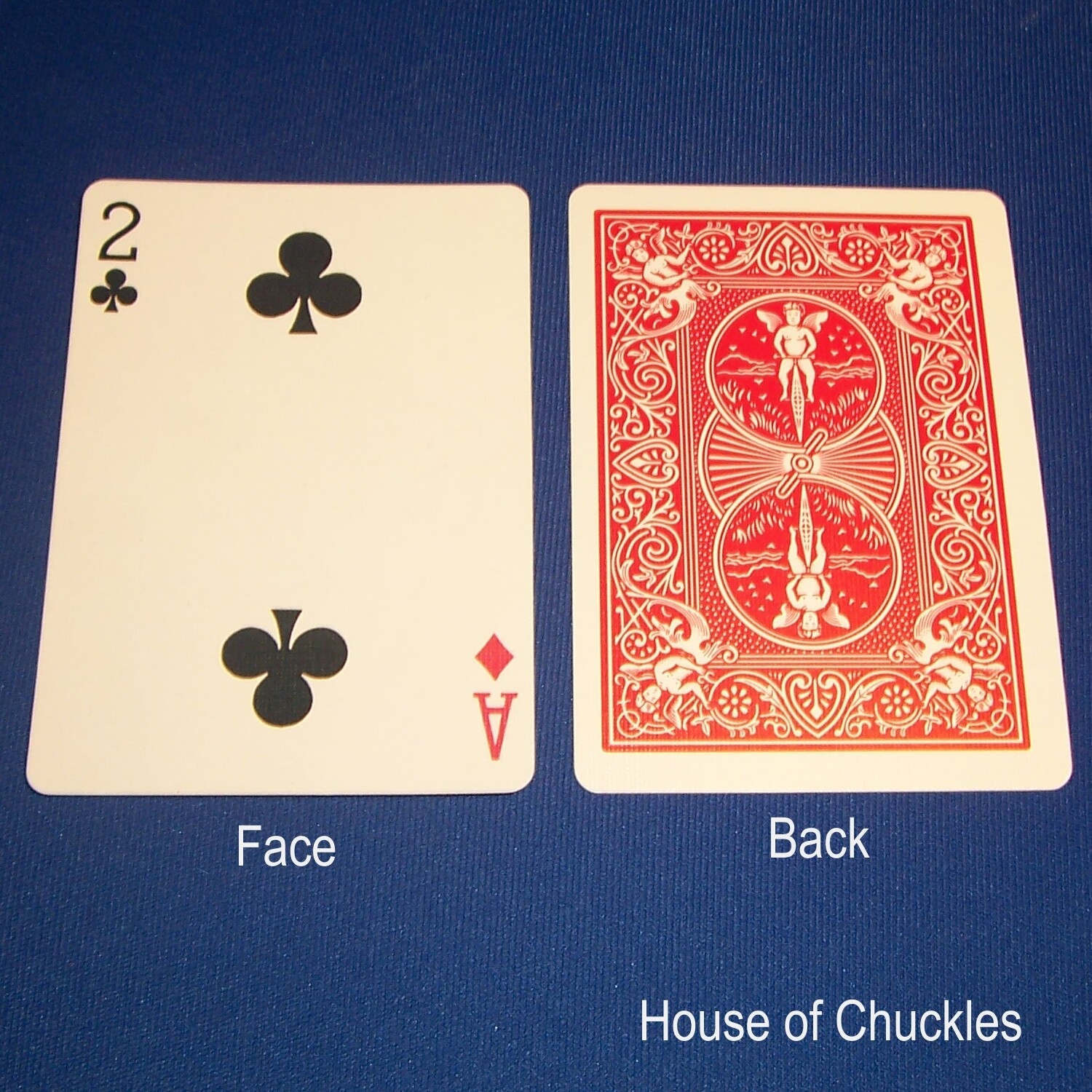 2 of Clubs / Ace of Diamonds - Mis-Indexed - OFFICIAL - Red Back Bicycle Gaff Playing Card