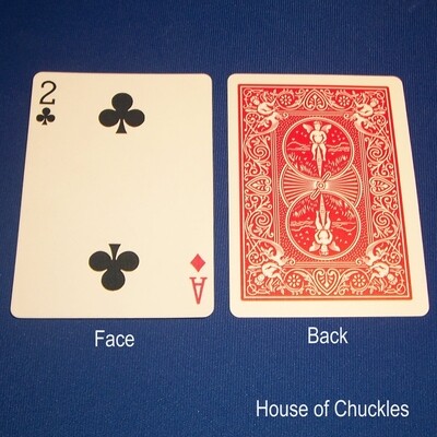 2 of Clubs / Ace of Diamonds - Mis-Indexed - OFFICIAL - Red Back Bicycle Gaff Playing Card