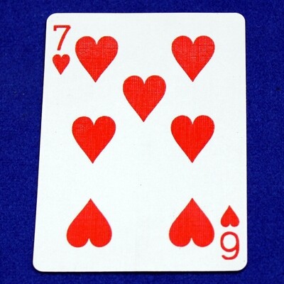 7 Hearts / 6 - Mis-Indexed - Custom Printed Bicycle Gaff Playing Card 7 Hearts / 6 - Mis-Indexed - Custom Printed Bicycle Gaff Playing Card