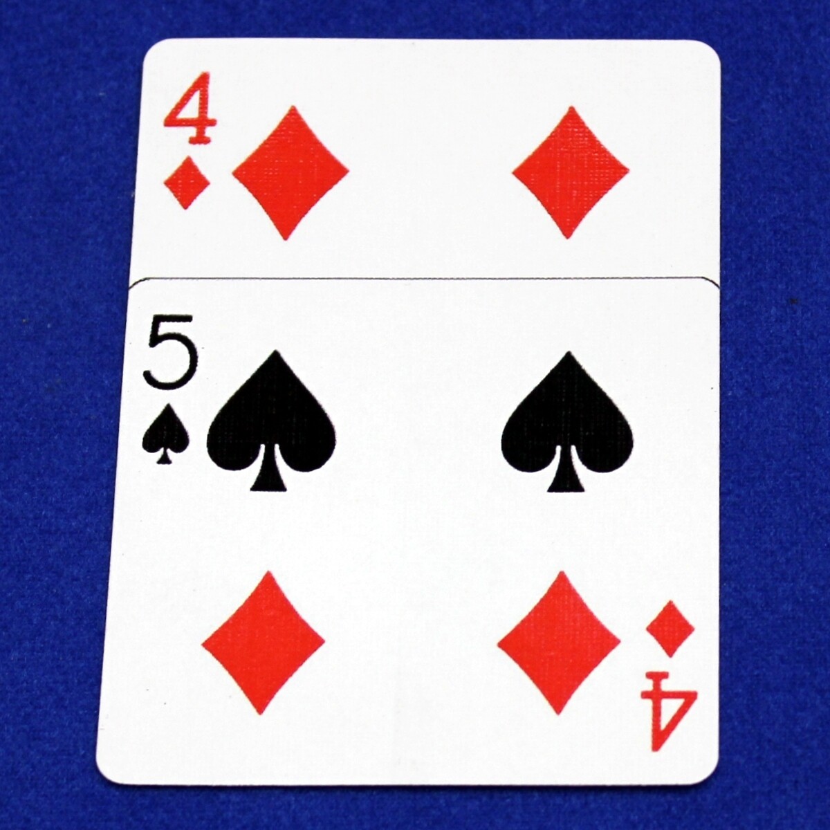 4 of Diamonds overlap 5 of Spades - Custom Printed Bicycle Gaff Playing Card