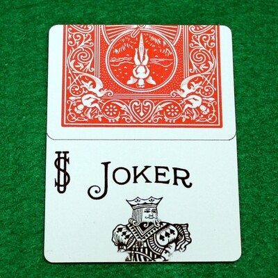 Black White Joker half Red Back- Horizontal - Bicycle Custom Printed Gaff Playing Card