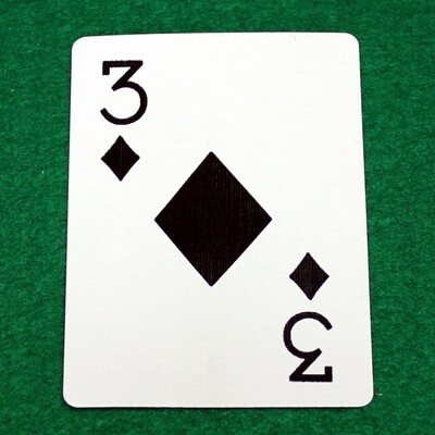 3 of Diamonds Large Print Black - Bicycle Custom Printed Gaff Playing Card