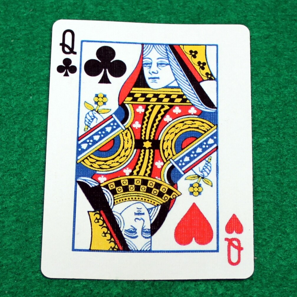 Queen of Clubs / Queen of Hearts - Mashup - Bicycle Custom Printed Gaff Playing Card