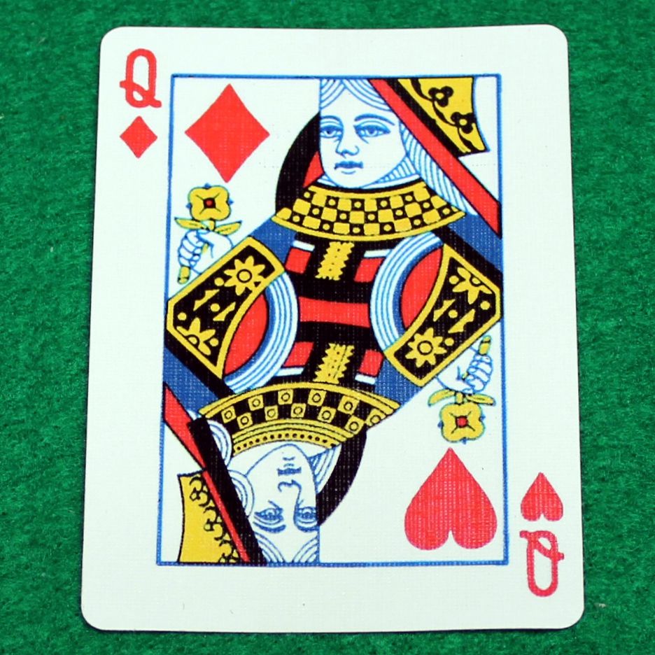 Queen of Diamonds / Queen of Hearts - Mashup - Bicycle Custom Printed Gaff Playing Card