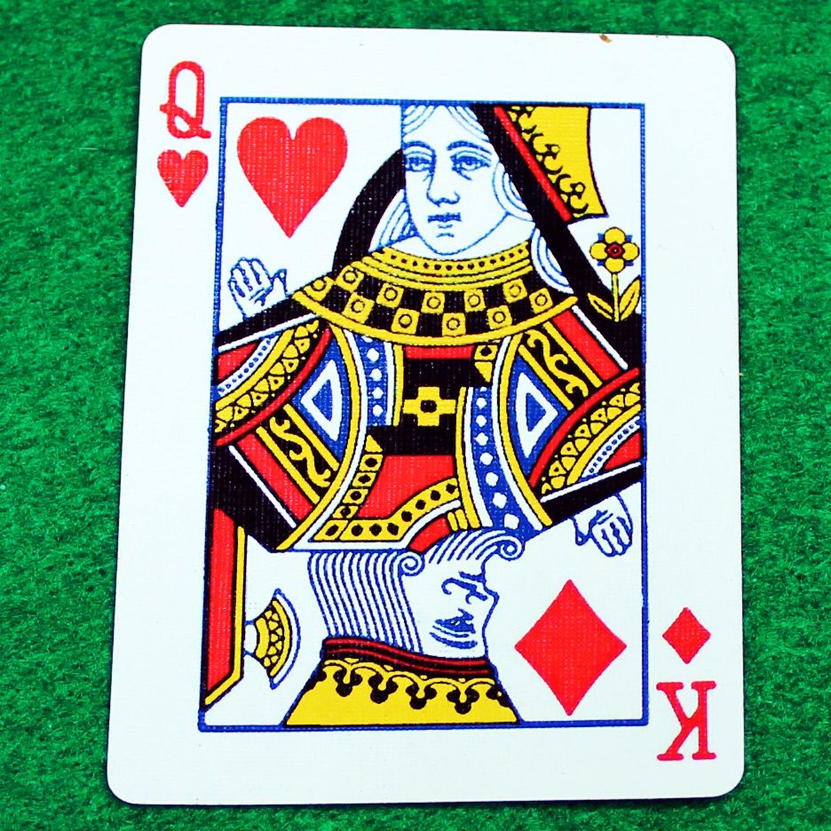 Queen of Hearts / King of Diamonds - Mashup - Bicycle Custom Printed Gaff Playing Card