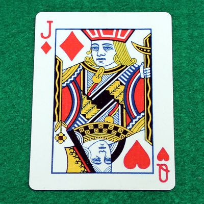 Jack of Diamonds / Queen of Hearts - Mashup - Bicycle Custom Printed Gaff Playing Card