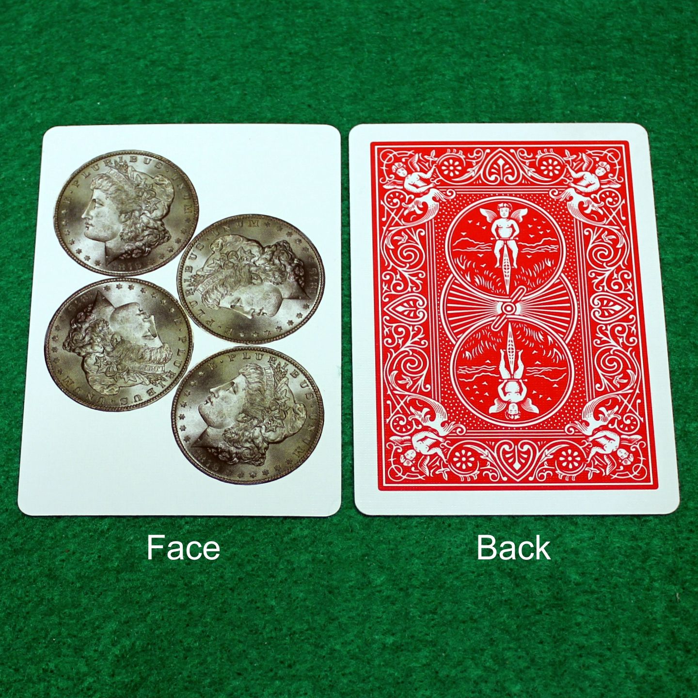 Morgan Dollars - OFFICIAL - Red Back Bicycle Gaff Playing Card