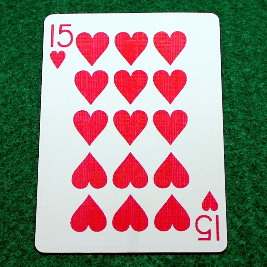 15 of Hearts - Bicycle, Custom Printed Gaff Playing Card