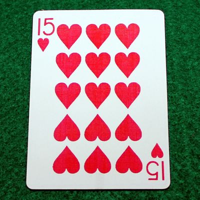 15 of Hearts - Bicycle, Custom Printed Gaff Playing Card