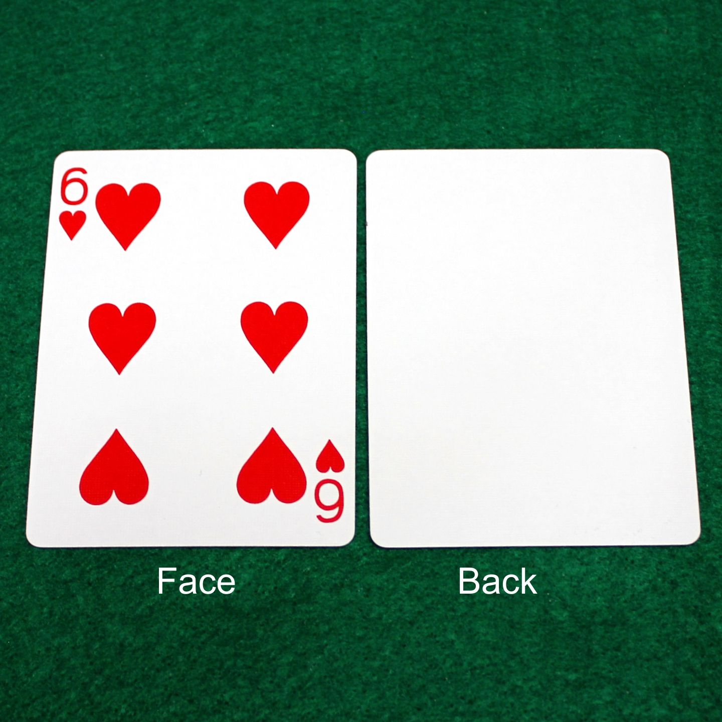 6 of Hearts / Blank Face - Double Face - OFFICIAL - Bicycle Gaff Playing Card