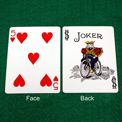 5 of Hearts / Color Joker - Double Face - OFFICIAL - Bicycle Gaff Playing Card