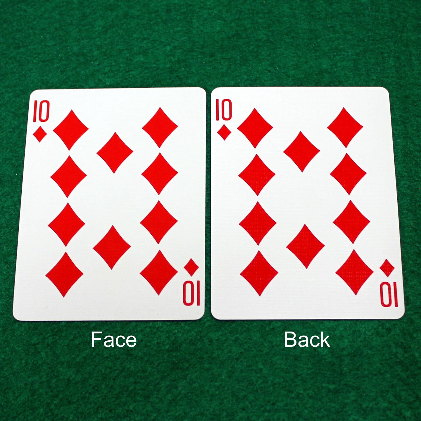 10 of Diamonds - Mirror - Double Face - OFFICIAL - Bicycle Gaff Playing Card