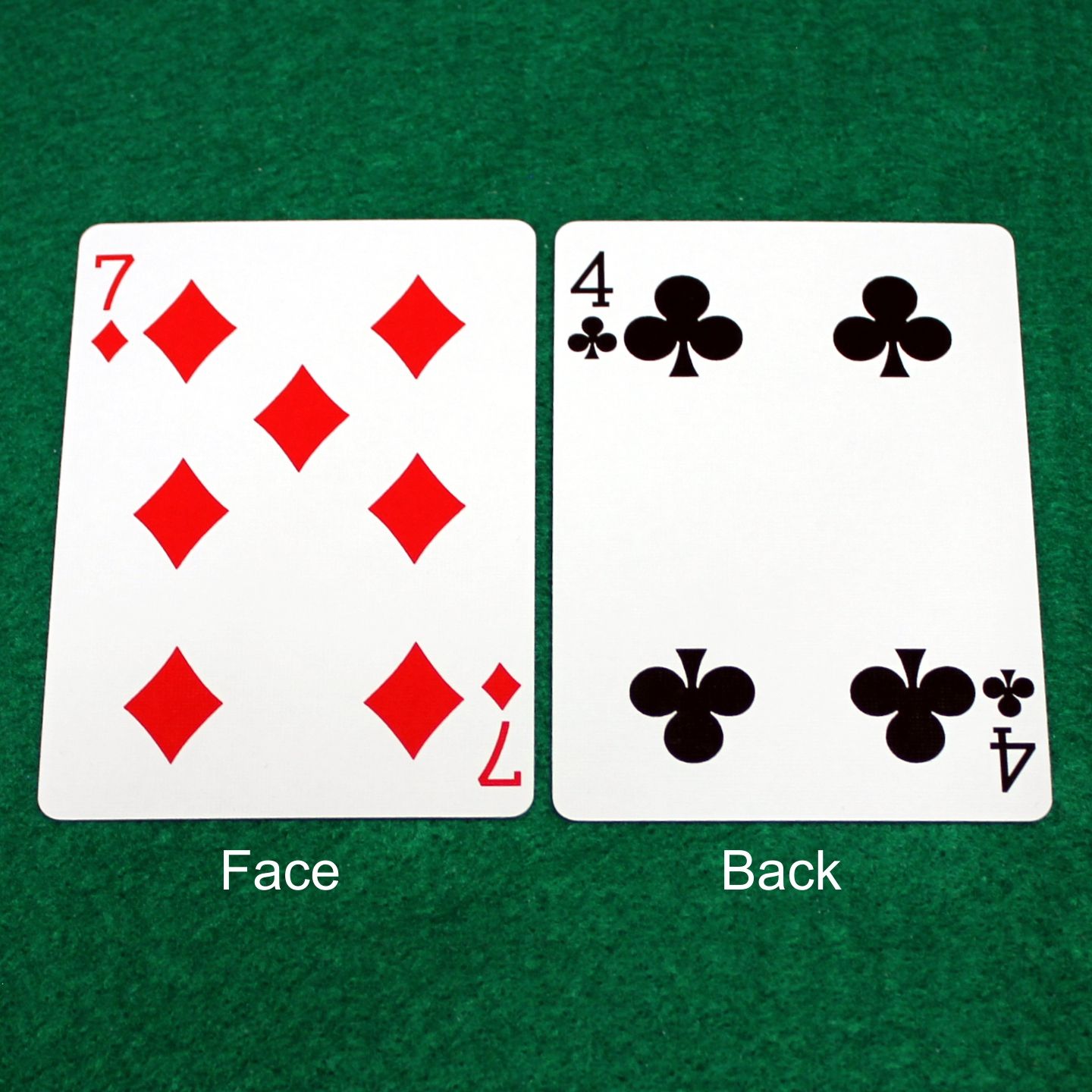 7 of Diamonds / 4 of Clubs - Double Face - OFFICIAL - Bicycle Gaff Playing Card